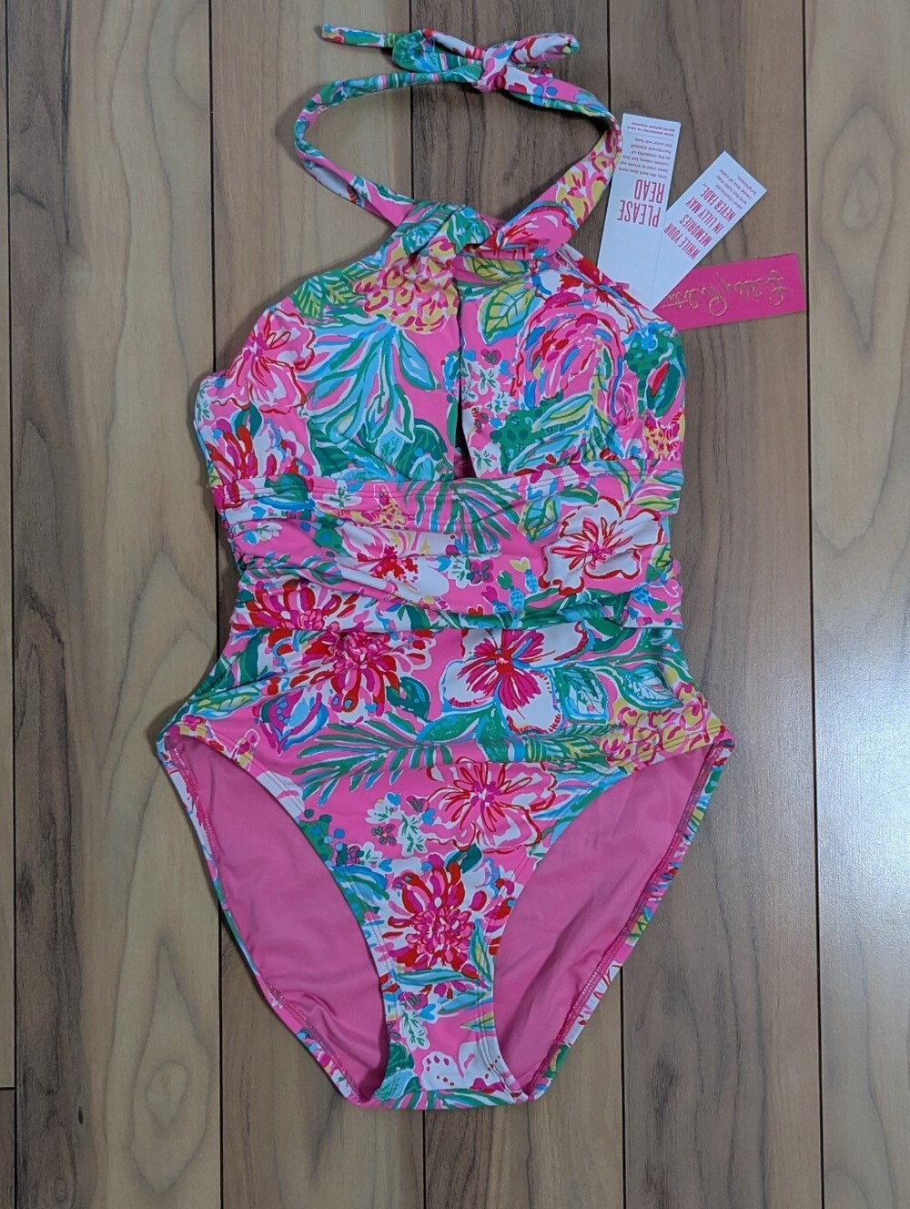 NWT! Lilly Pulitzer Ledger Halter One Piece Swim Suit In Journey To The Jungle 4